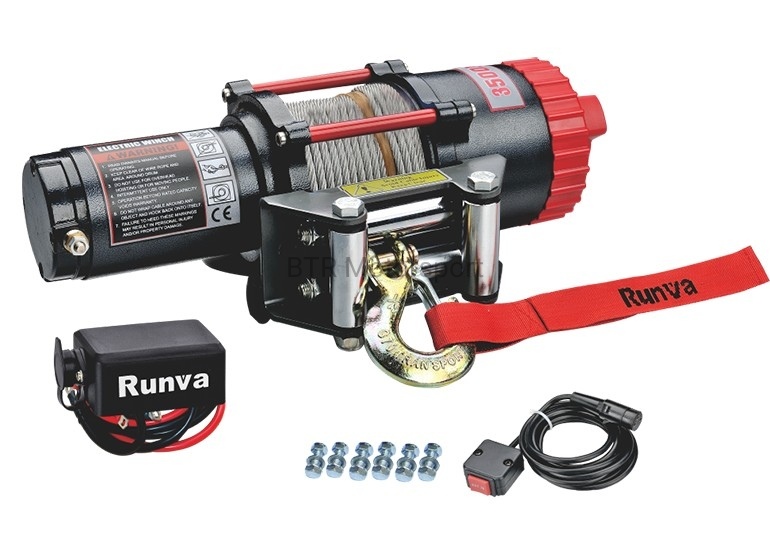 Лебёдка электрическая 12V Runva 3500A lbs 1588 кг EWT3500A
