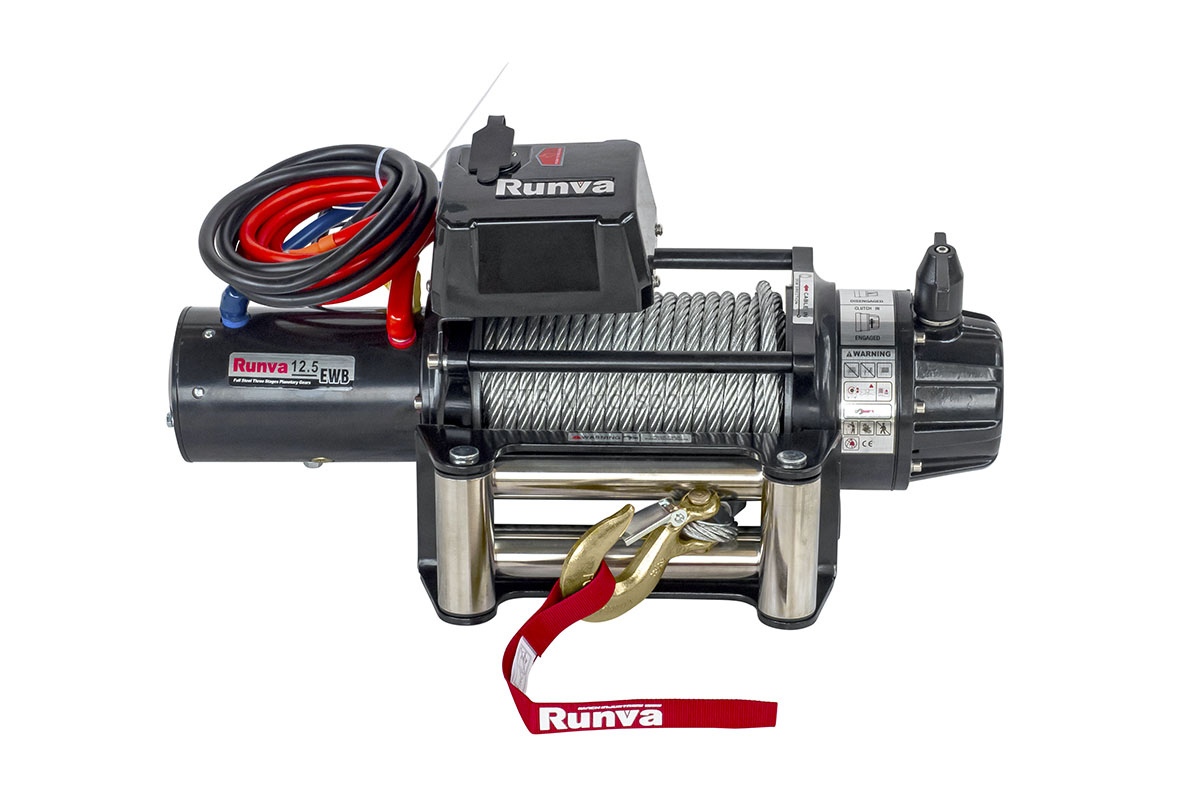 Лебёдка автомобильная электрическая 12V Runva 12500 lbs 5670 кг (влагозащищенная) EWB12500S