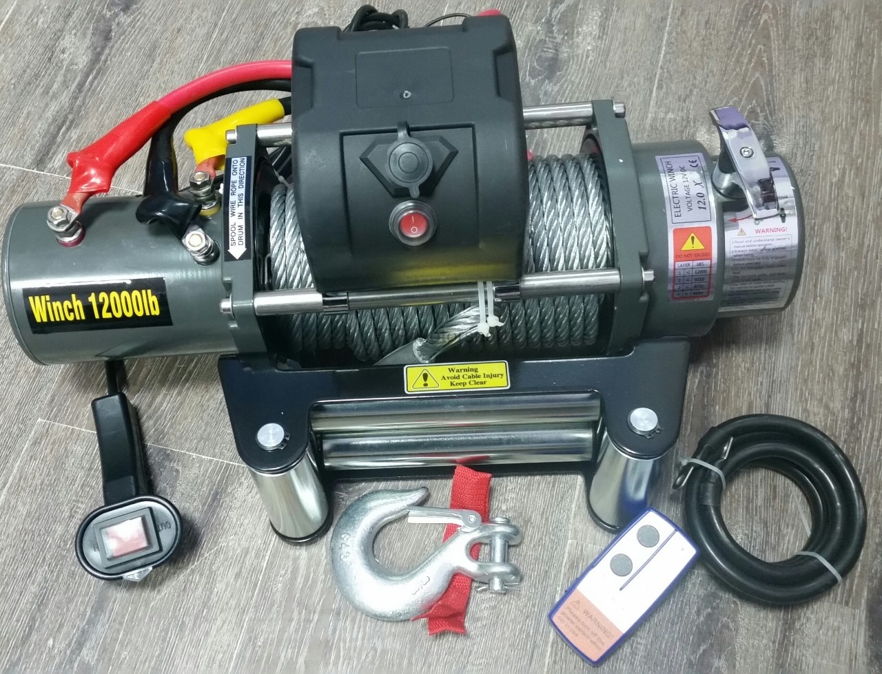 Лебедка  Electric Winch 12000lbs/5443 кг 12V (моносоленоид)  SNC120WX(BL)