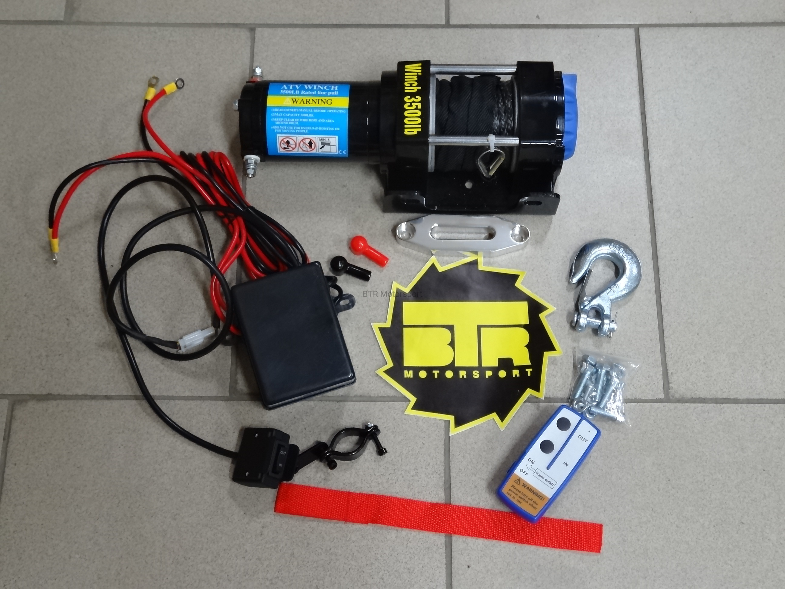 Лебедка Electric Winch 3500 lbs/1587kg 12v (с д/у) с синтетическим тросом