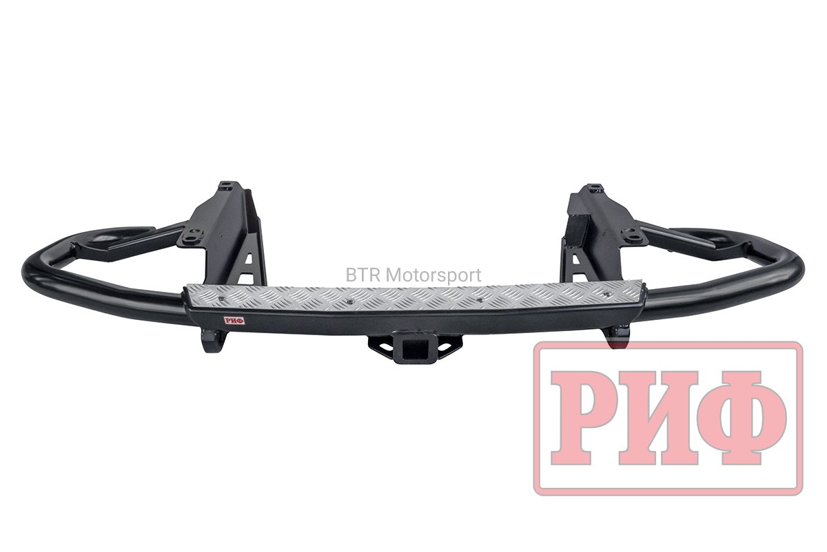 Бампер РИФ силовой задний Toyota Land Cruiser Prado 120 c квадратом под фаркоп RIF120-21170