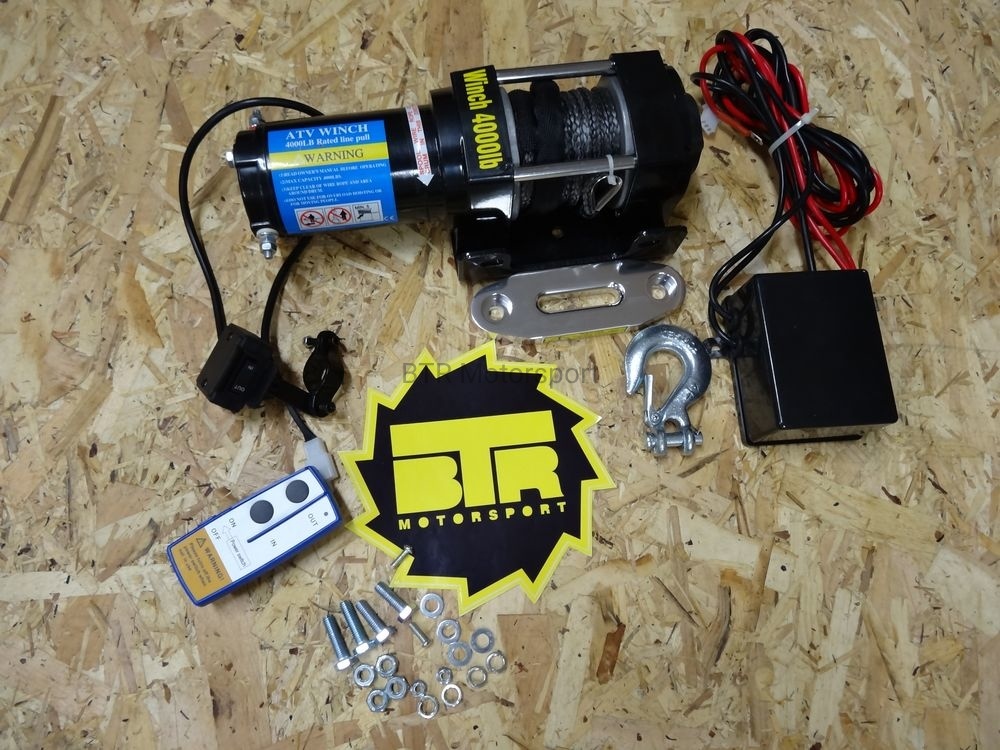 Лебедка Electric Winch 4000 lbs/1814kg  12v (с д/у)  с синтетическим тросом