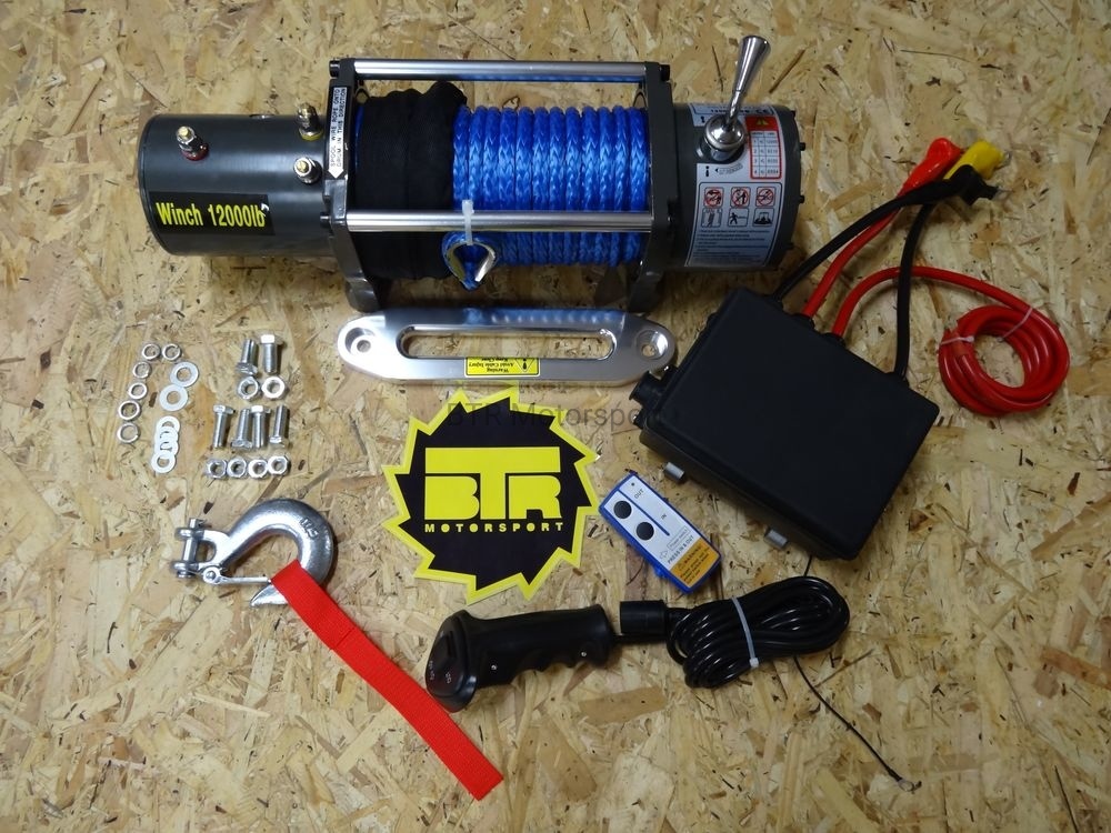 Лебедка Electric Winch 12000 lbs/5500kg 12v с синтетическим тросом (18 метров)