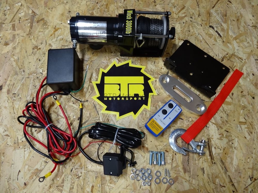 Лебедка Electric Winch 3000 lbs/1361kg  12v (с д/у) с синтетическим тросом