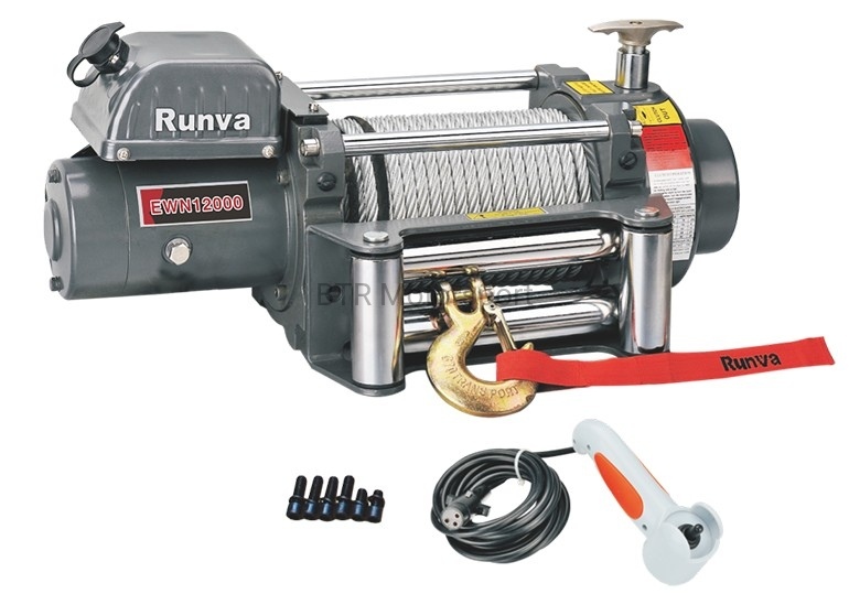 Лебёдка электрическая (индустр.) 12V Runva 12000 lbs 5700 кг EWN12000U
